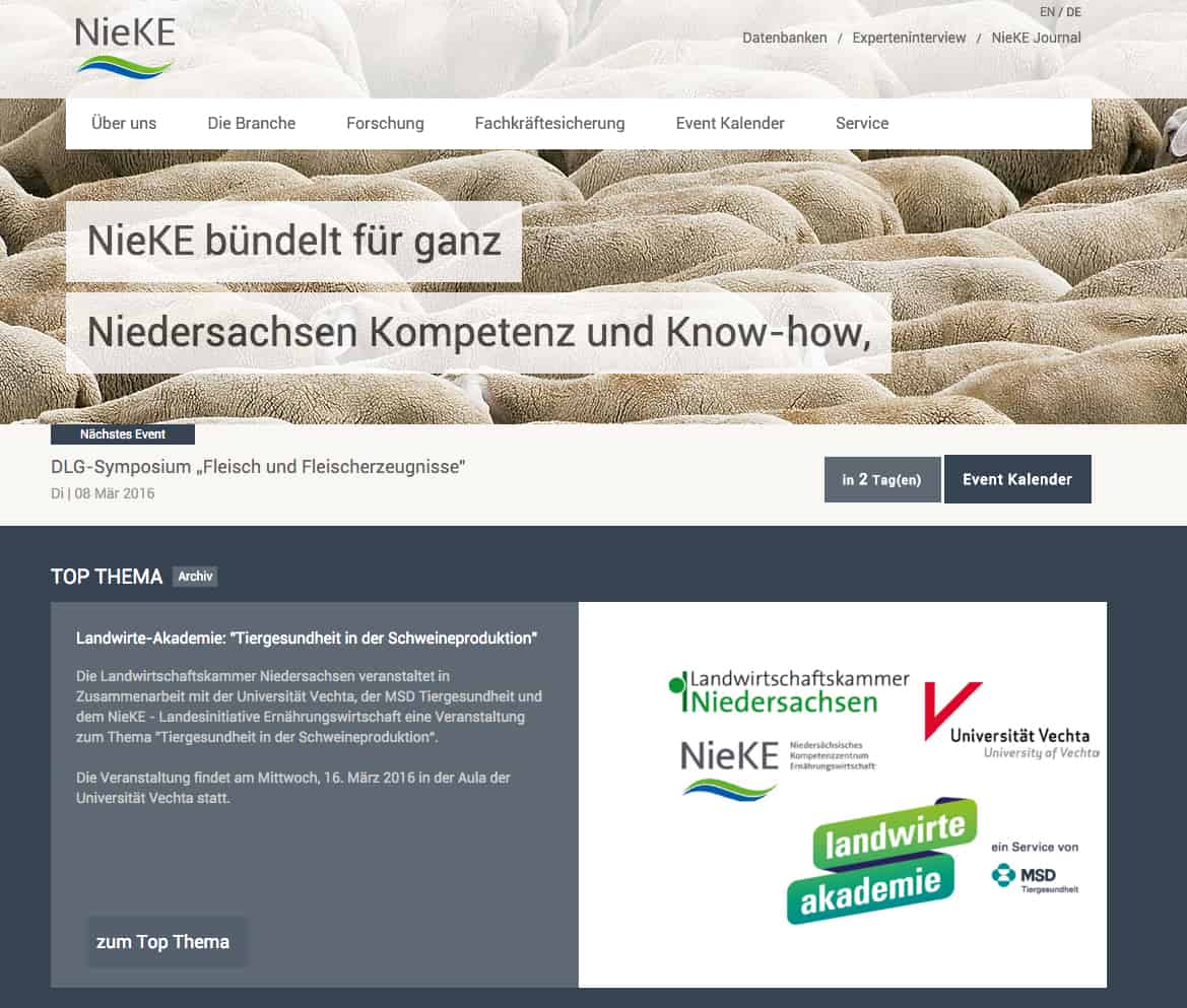 NieKE-Niedersächsisches Kompetenzzentrum Ernährungswirtschaft