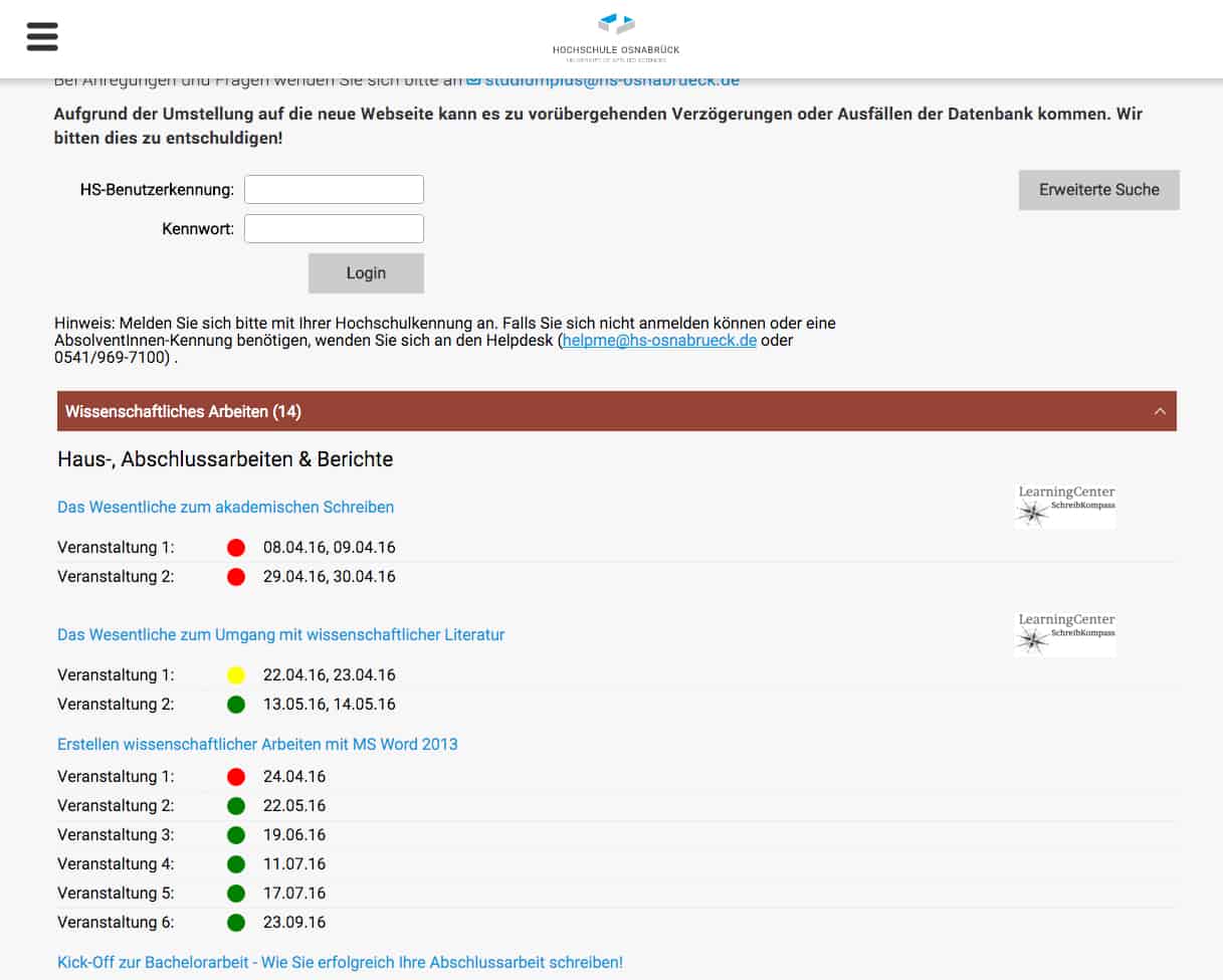 Hochschule Osnabrück - LearningCenter